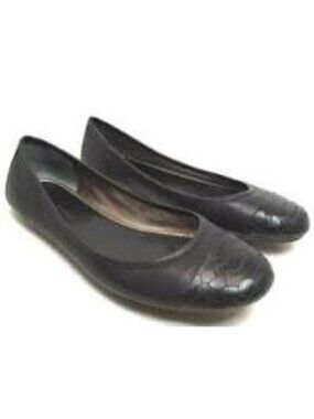 Banana Republic Ashley Black Leather Ballet Flats Cap Toe Comfort size 8